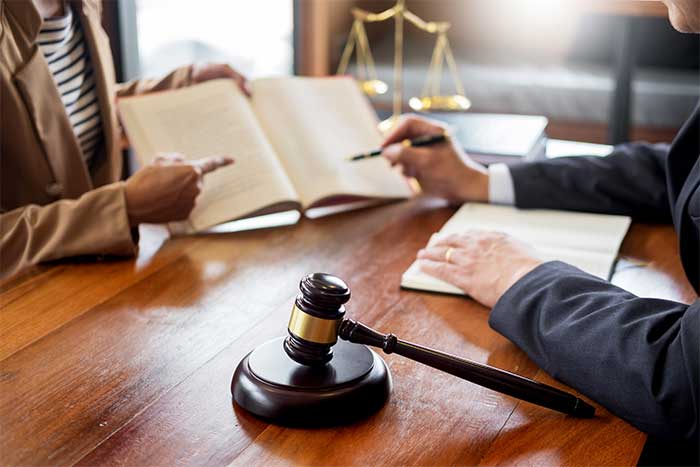 A workers' compensation attorney working with a new client.