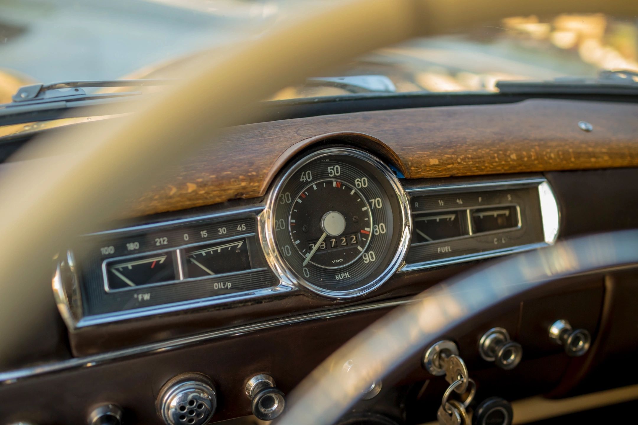 dashboard of old car
