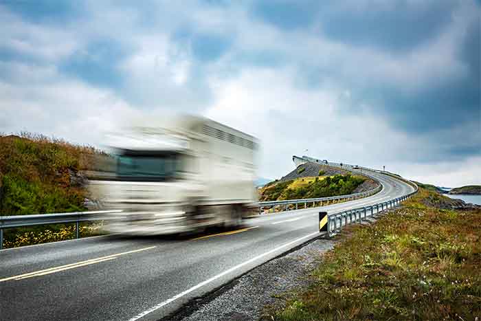 truck on road