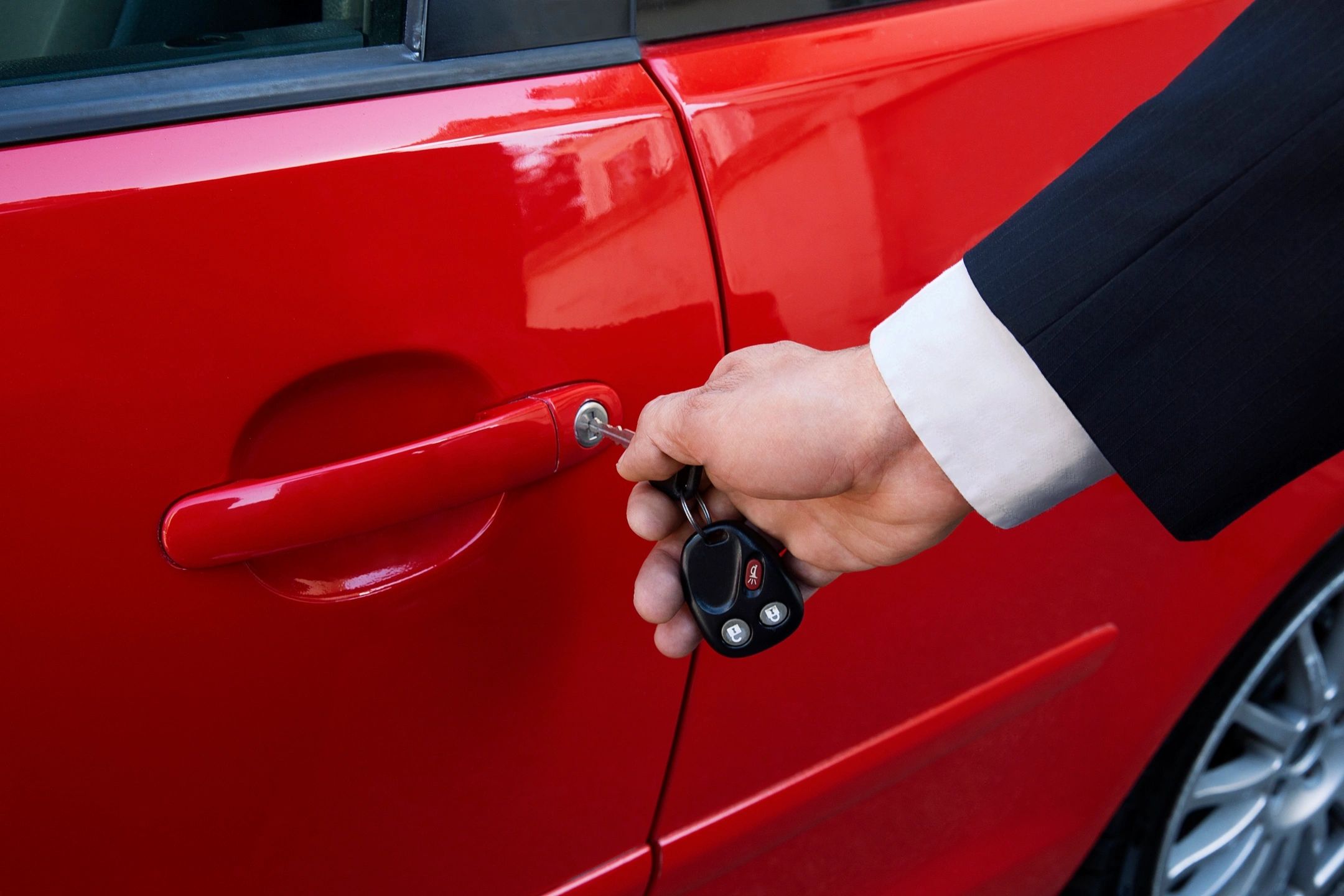 unlocking car with key