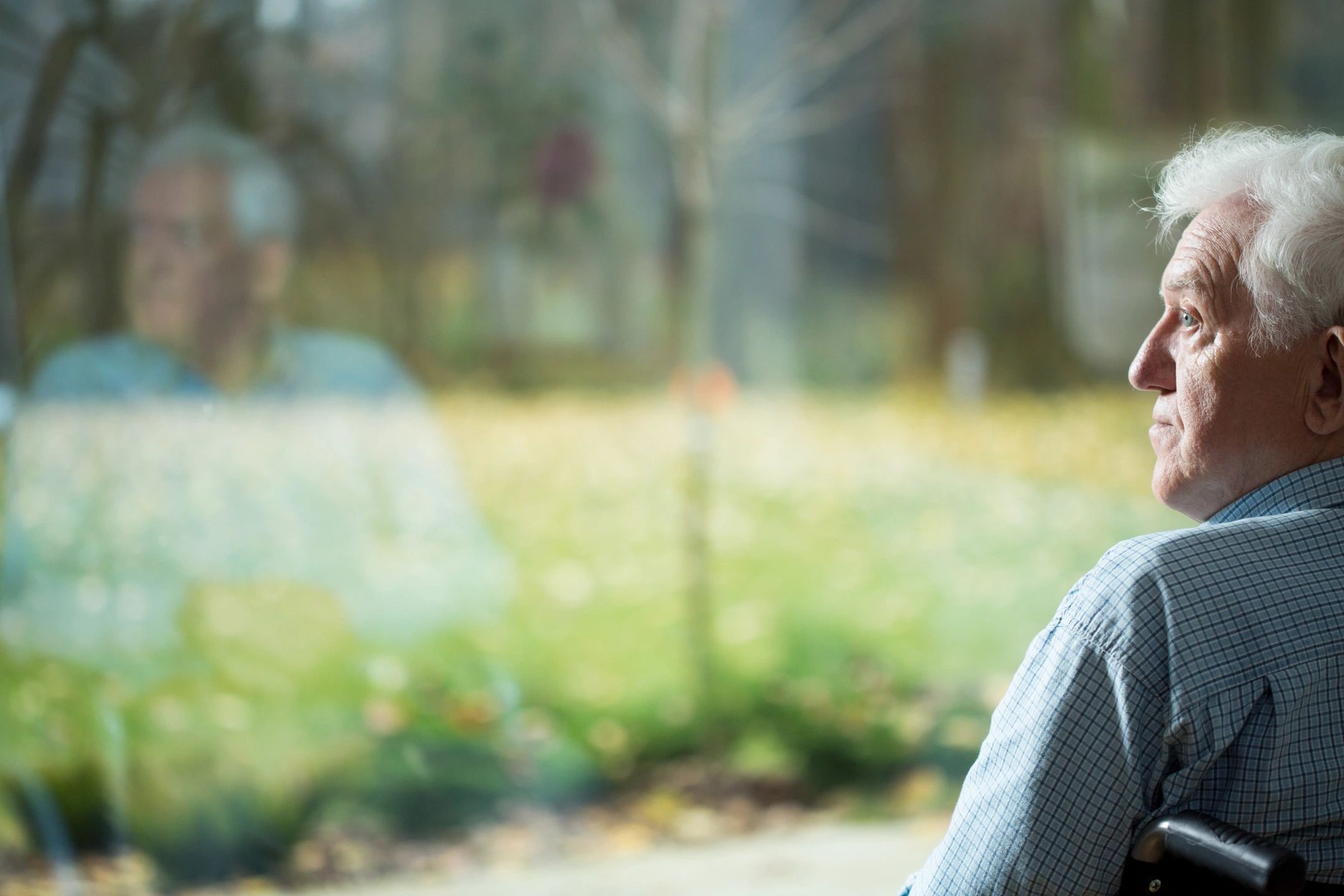 elderly person by window