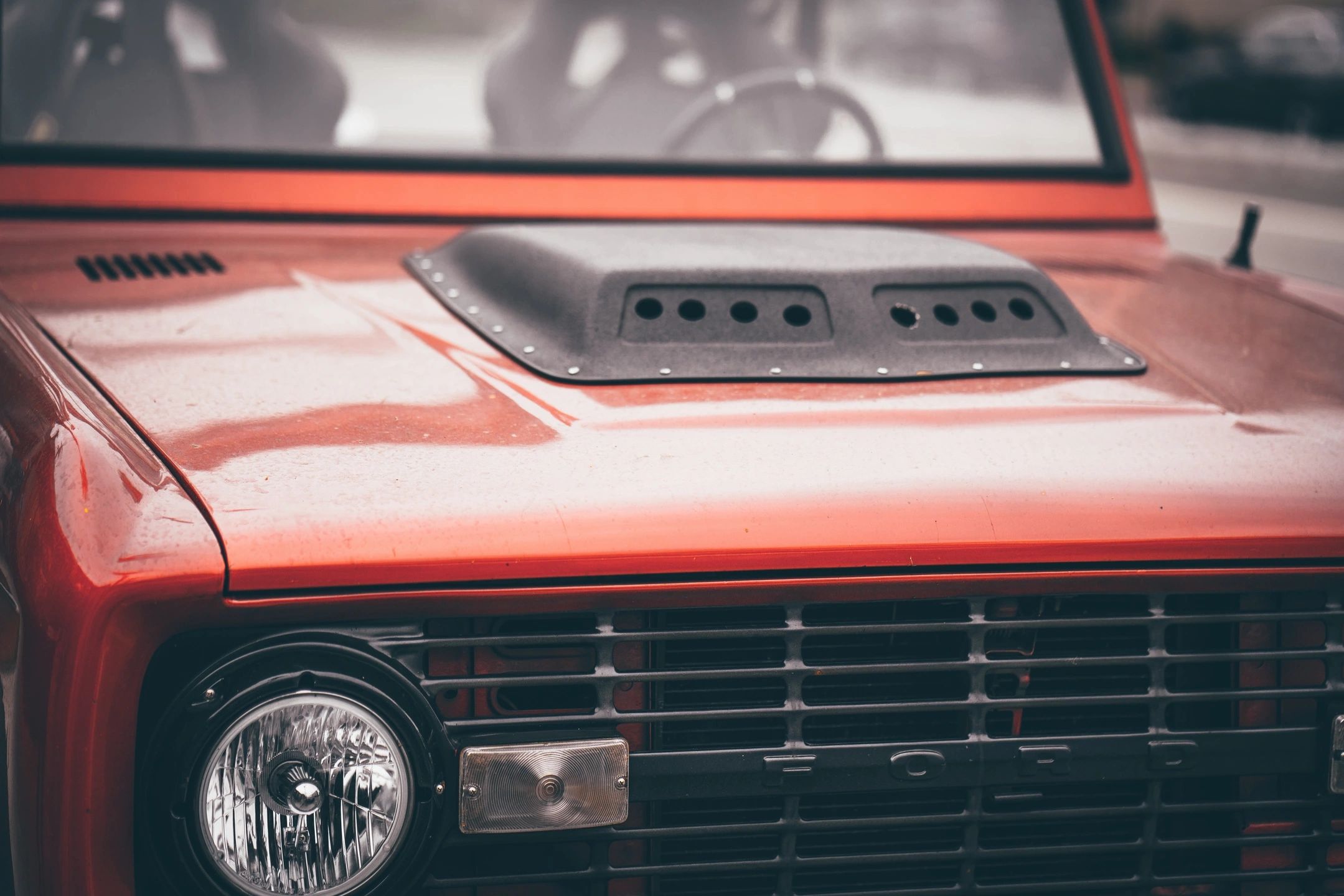 front of old car