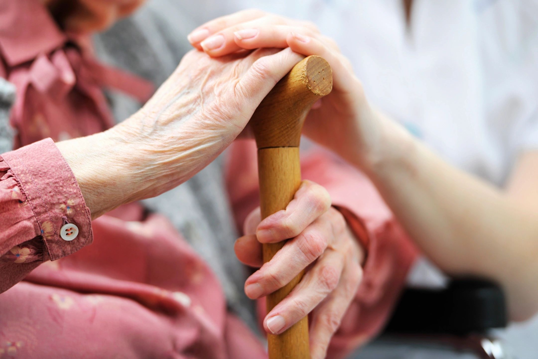 elderly person with cane