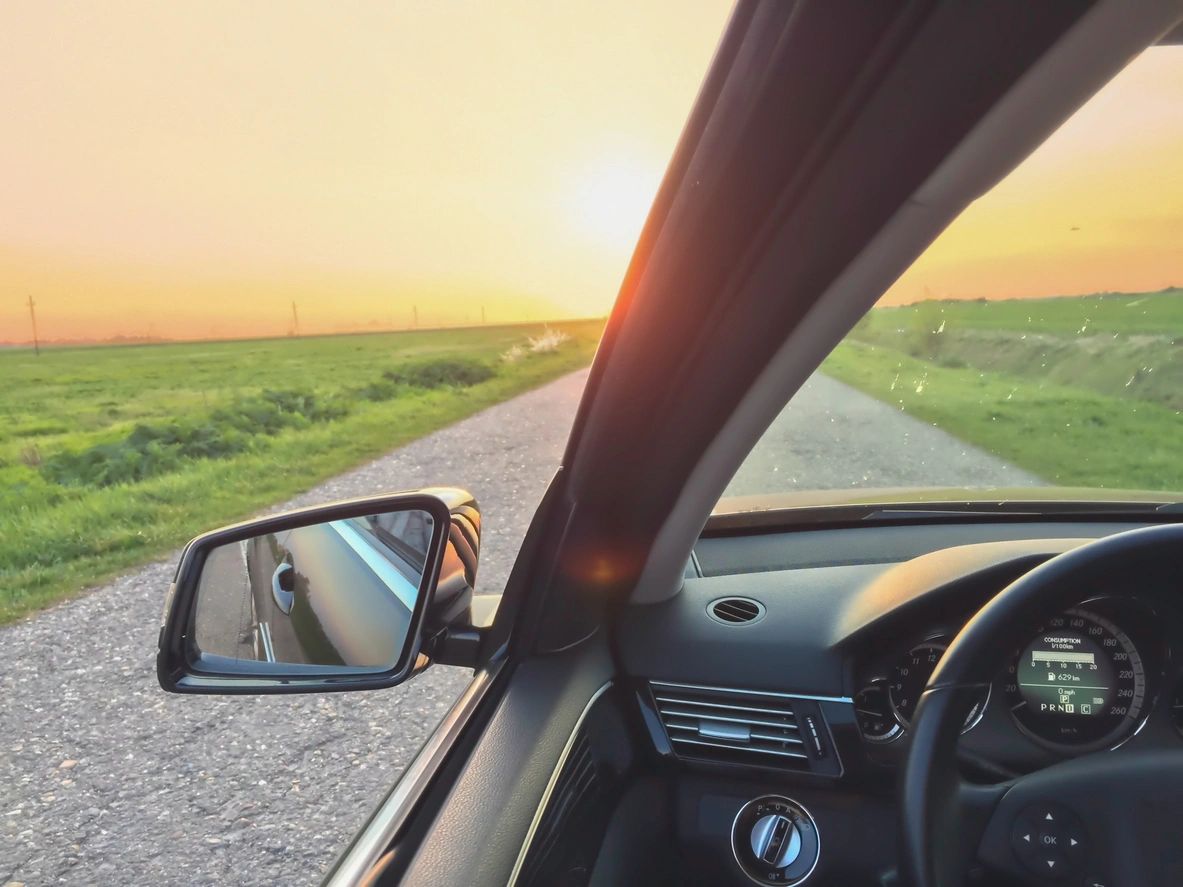 driving on farm road