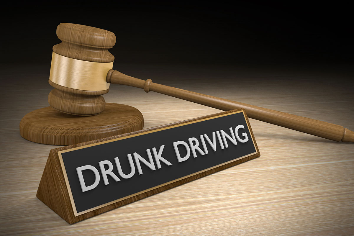 gavel with words drunk driving