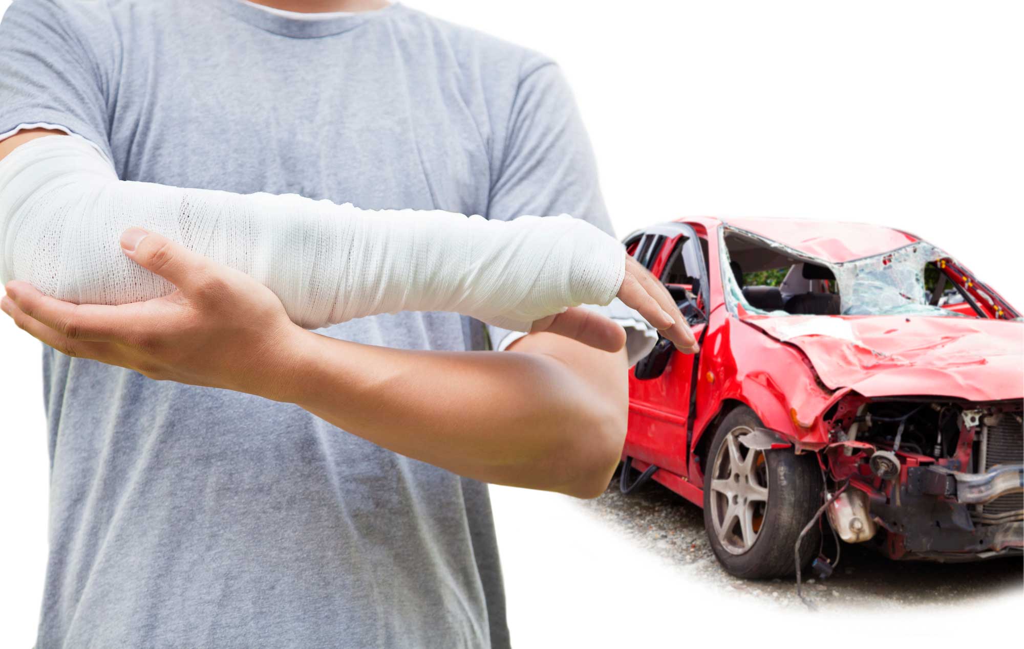 auto accident injury with totaled car